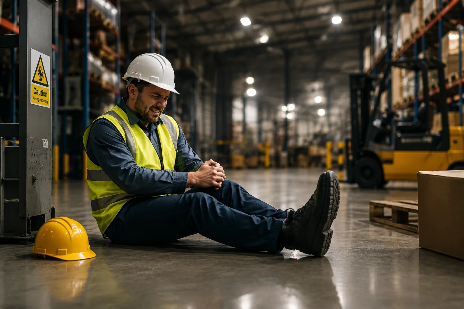Worker injured in an industrial workplace